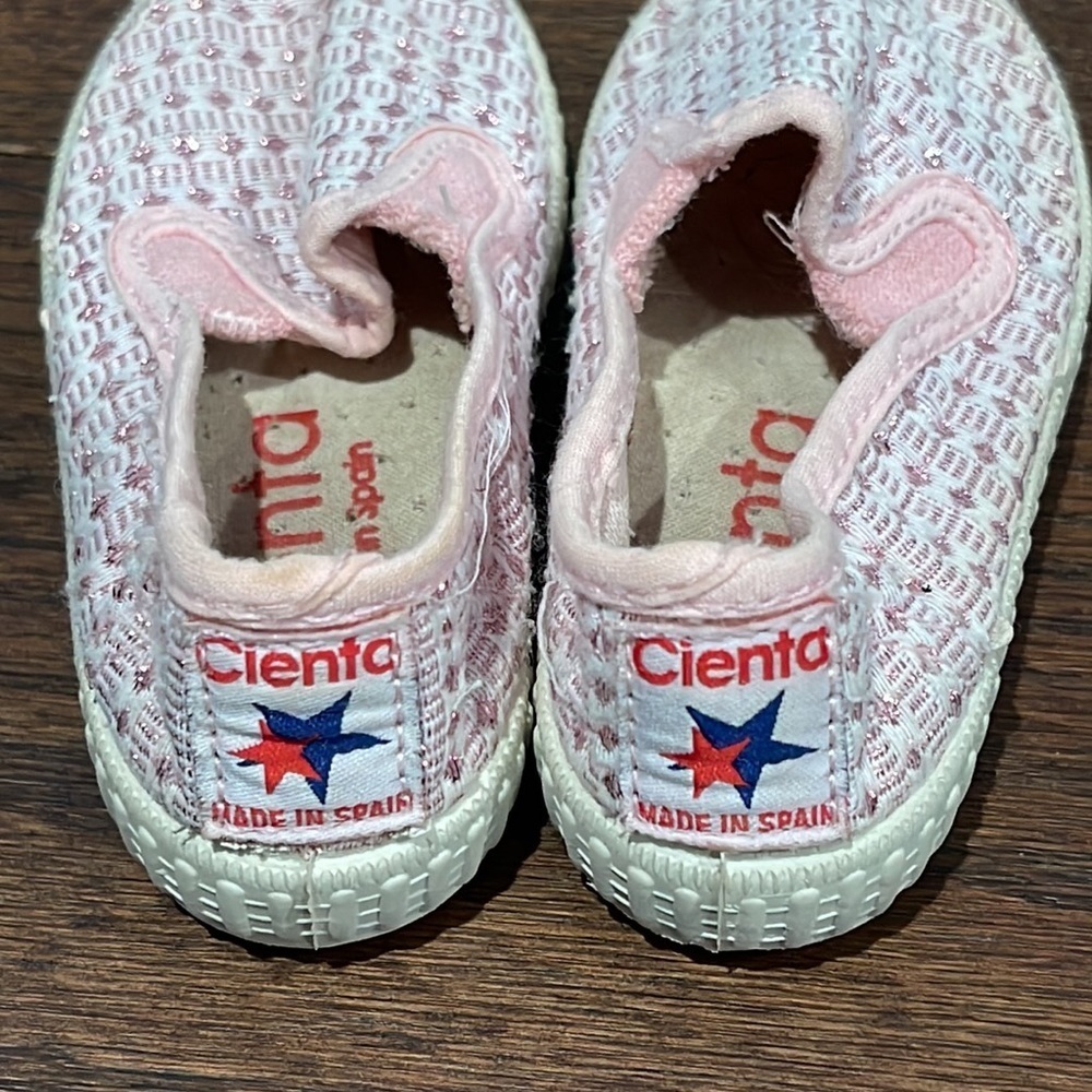 Cienta Pink Slip On Baby Sneakers Size 5 - Picture 4 of 5
